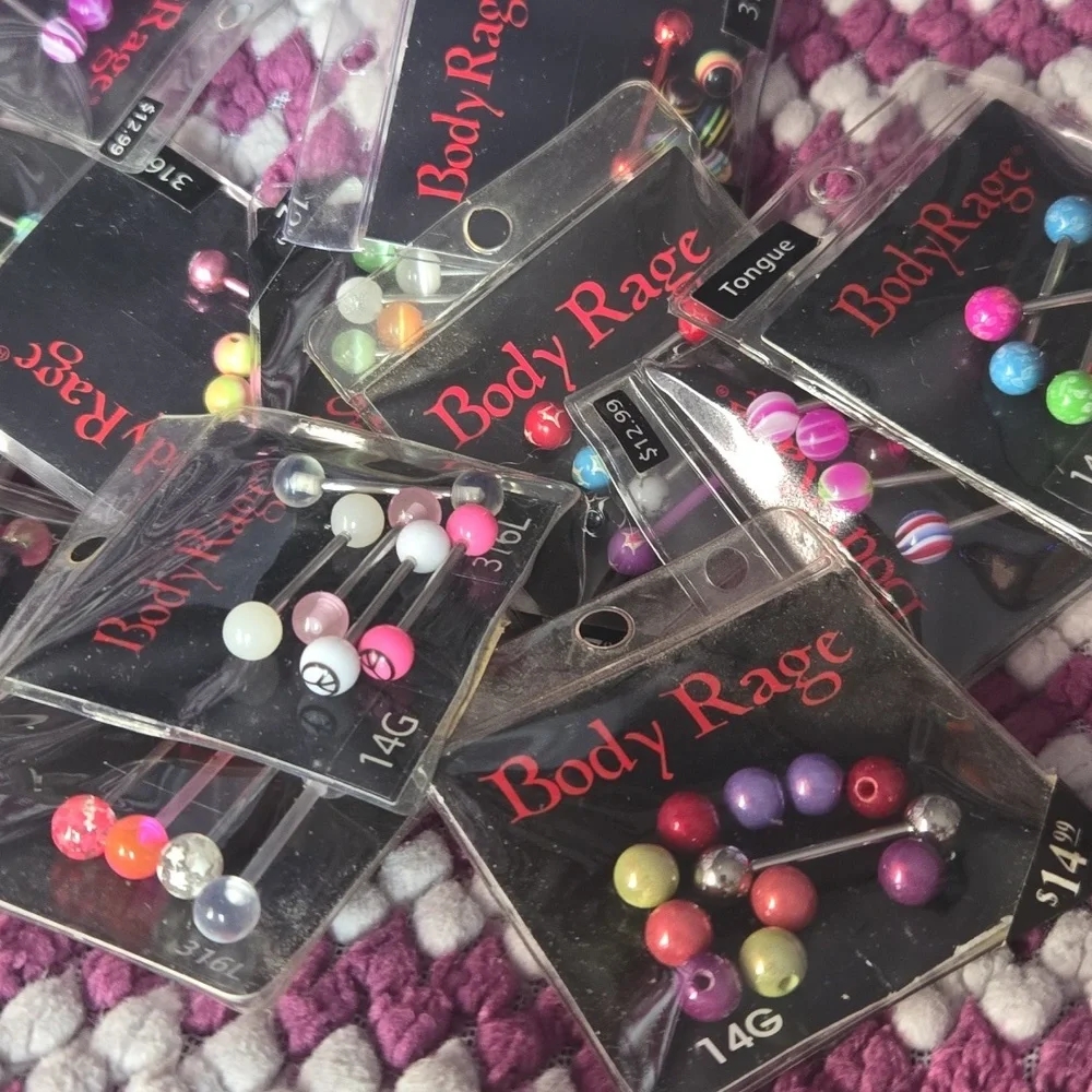 Body Rage Colorful Tongue Rings - Picture 4 of 4